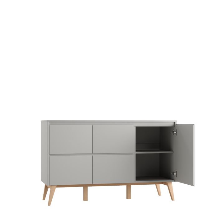 Kumode con 4 cajones y puertas (colección Classy Gray)